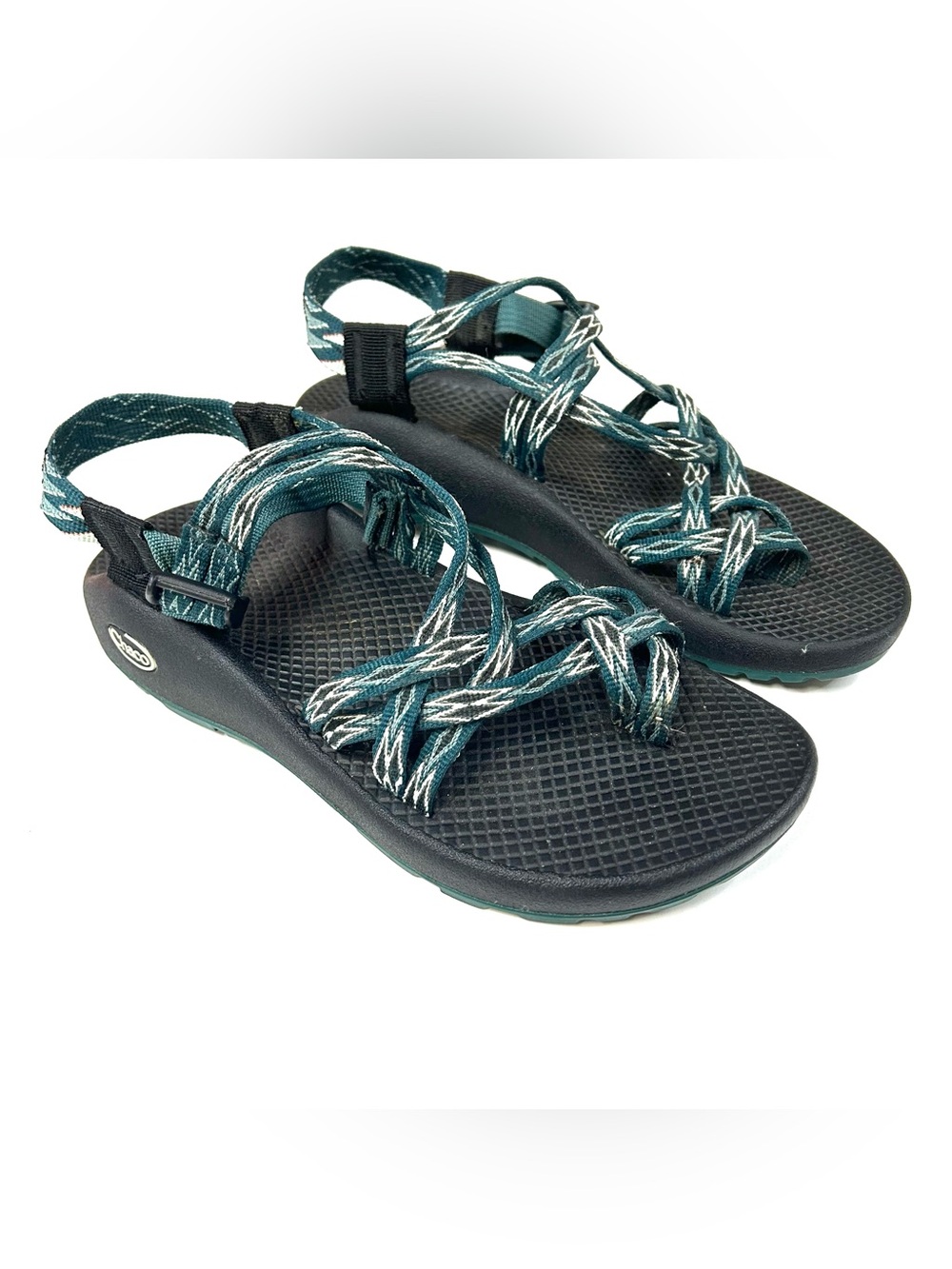 Chacos Women’s Size 8 Strappy Sandals Shoes Black Blue #3973